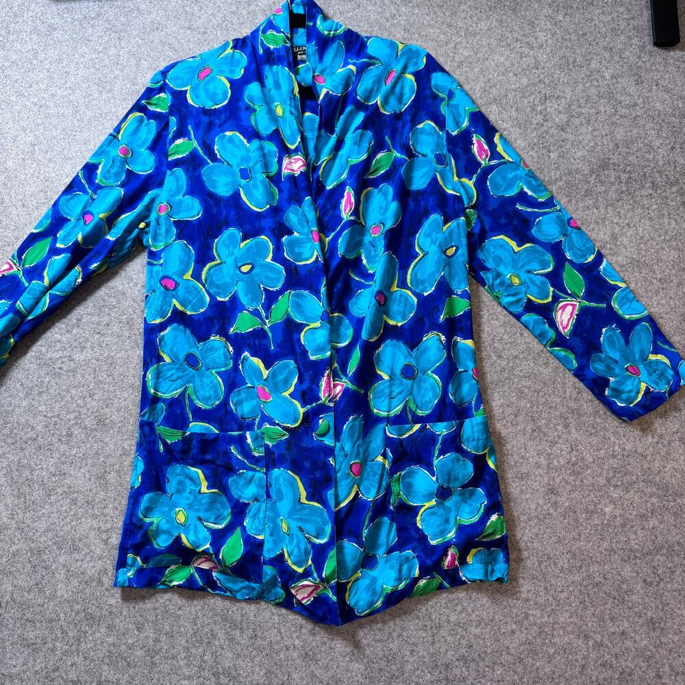 Vintage USA Made Floral Rayon Blazer Jacket Womens Size 8 Art To Wear - Picture 2 of 9
